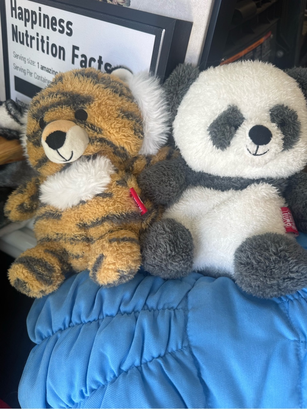 Wildlife Plush Duo - Tiger & Panda Soft Stuffed Animals (Brown, White, Gray)